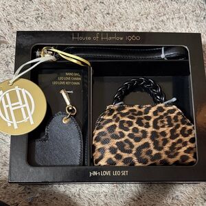 House of Harlow 1960 Leopard and Black 3-in-1 Set